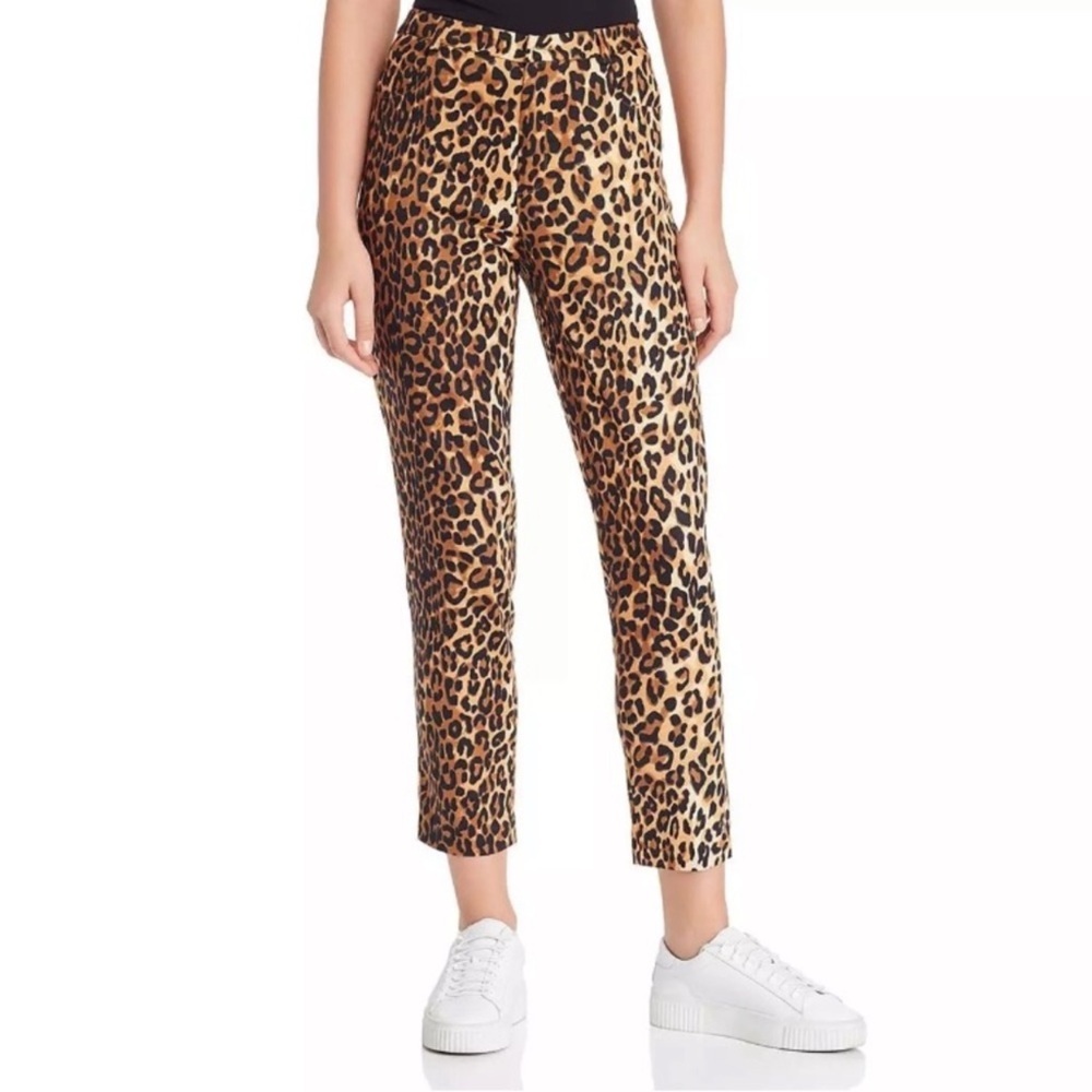Lucy Paris Nahla Brown Leopard Print Straight Leg Pants Women's Sz XS NWT